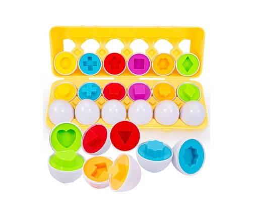 WOOPIE Układanka Jajka Montessori - Dopasuj Kształty i Kolory