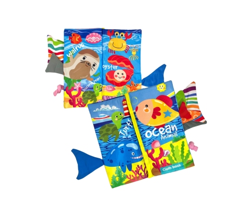 WOOPIE BABY Książeczka z Ogonkami Zwierząt Morskich Materiałowa Szeleszcząca