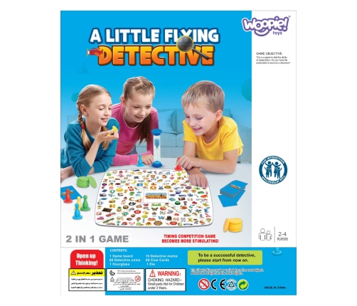 WOOPIE Gra Planszowa 2w1 Mały Detektyw + Chińczyk