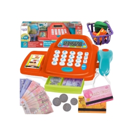 WOOPIE Kases aparāts ar kalkulatoru un aksesuāriem WOOPIE Kases aparāts ar kalkulatoru un aksesuāriem