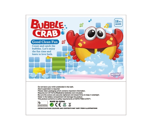 WOOPIE BABY Zabawka do Kąpieli Krab do Robienia Piany z Melodią - 3 szt.