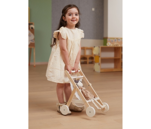 VIGA PolarB Drewniany Wózek dla Lalek