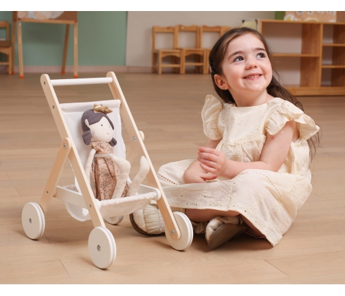 VIGA PolarB Drewniany Wózek dla Lalek