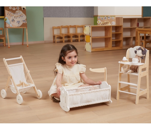 VIGA PolarB Drewniany Wózek dla Lalek
