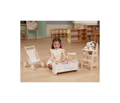 VIGA PolarB Drewniany Wózek dla Lalek