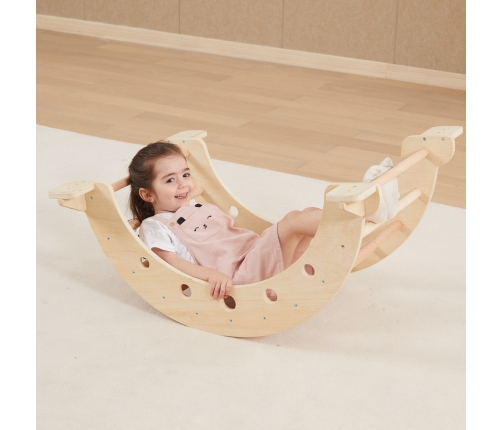 VIGA Drewniany Bujak Naturalny Montessori