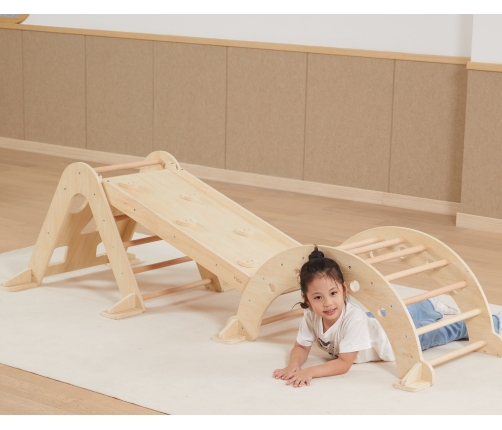 VIGA Drewniany Bujak Naturalny Montessori