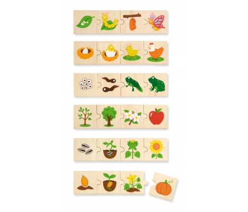 VIGA Drewniane Puzzle Rosnące zwierzątka i rośliny