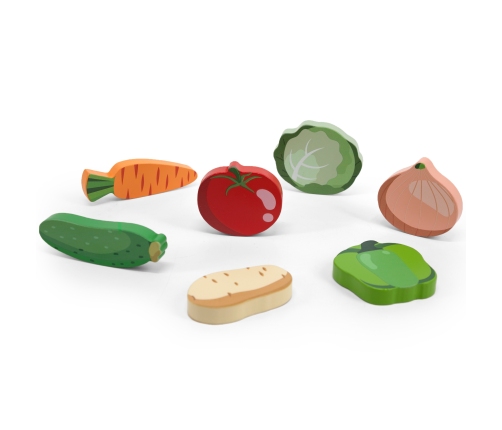 VIGA Drewniane Puzzle Układanka Montessori 2w1 Figurki Warzywa