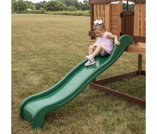 Drewniany Plac Zabaw Echo Heights Zjeżdżalnia Domek Kuchnia Backyard