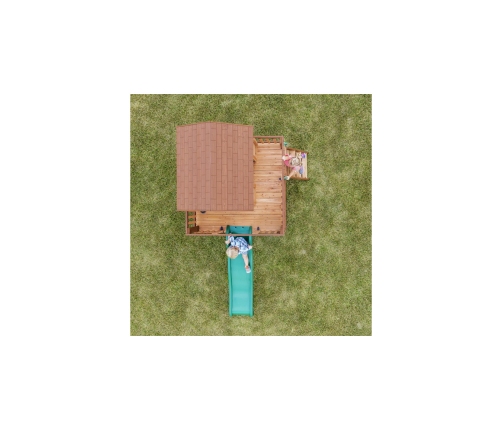 Drewniany Plac Zabaw Echo Heights Zjeżdżalnia Domek Kuchnia Backyard