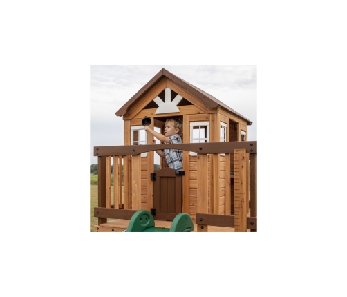 Drewniany Plac Zabaw Echo Heights Zjeżdżalnia Domek Kuchnia Backyard