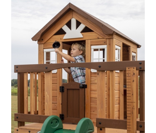 Drewniany Plac Zabaw Echo Heights Zjeżdżalnia Domek Kuchnia Backyard