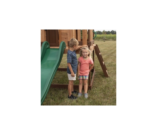 Drewniany Plac Zabaw Echo Heights Zjeżdżalnia Domek Kuchnia Backyard