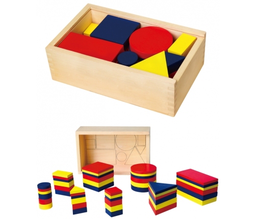 Drewniane Klocki Dienesa Figury geometryczne Viga Toys Montessori