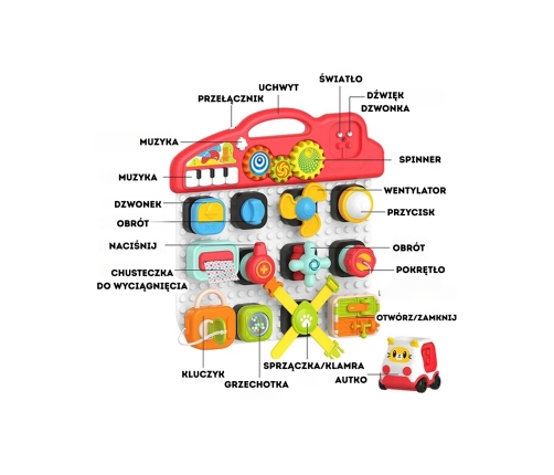 WOOPIE BABY Montessori Tablica Manipulacyjna Kolorowy Panel Aktywności