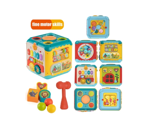 WOOPIE BABY Wielofunkcyjna Kostka Aktywności Montessori 6w1 - 18m+