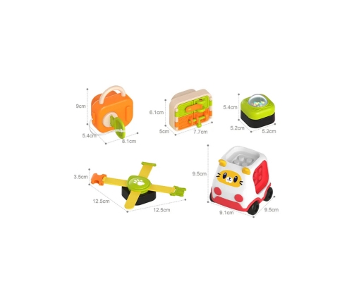 WOOPIE BABY Montessori Manipulacyjny Zestaw Konstrukcyjny Samochód Kotek 1