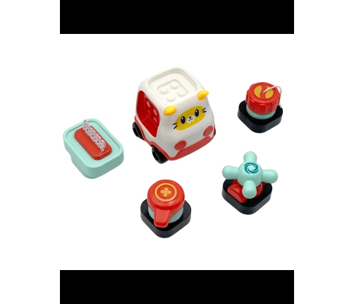 WOOPIE BABY Montessori Manipulacyjny Zestaw Konstrukcyjny Samochód Kotek 2