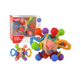 WOOPIE BABY Miękka Grzechotka 2w1 Gryzak Zabawka Sensoryczna dla Niemowląt 0m+