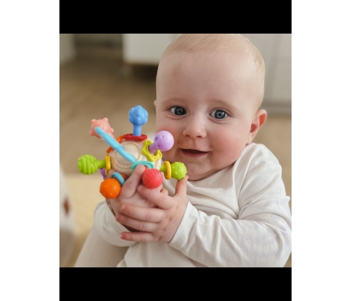 WOOPIE BABY Miękka Grzechotka 2w1 Gryzak Zabawka Sensoryczna dla Niemowląt 0m+