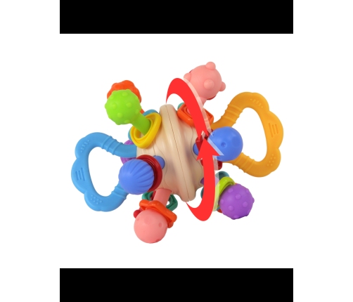 WOOPIE BABY Miękka Grzechotka 2w1 Gryzak Zabawka Sensoryczna dla Niemowląt 0m+