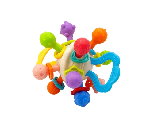 WOOPIE BABY Miękka Grzechotka 2w1 Gryzak Zabawka Sensoryczna dla Niemowląt 0m+