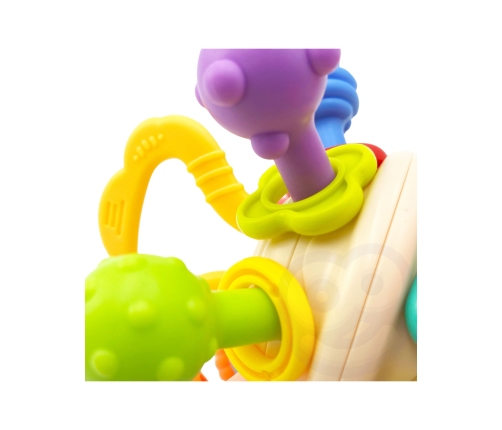 WOOPIE BABY Miękka Grzechotka 2w1 Gryzak Zabawka Sensoryczna dla Niemowląt 0m+