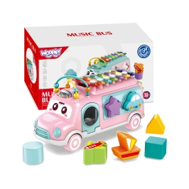 WOOPIE BABY Samochodzik Muzyczny Sorter z Cymbałkami Różowy