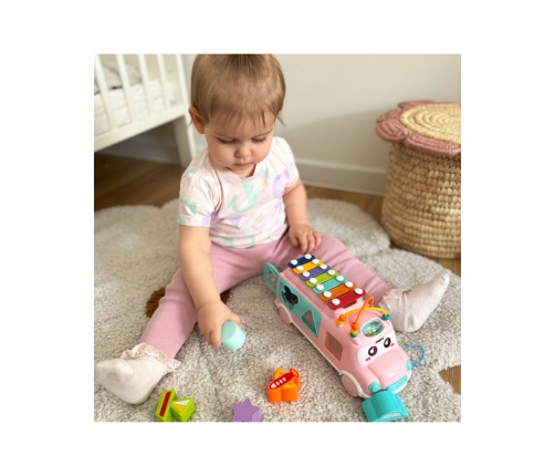 WOOPIE BABY Samochodzik Muzyczny Sorter z Cymbałkami Różowy