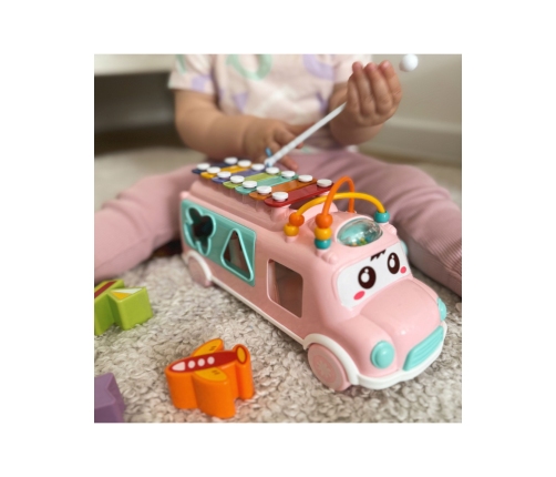 WOOPIE BABY Samochodzik Muzyczny Sorter z Cymbałkami Różowy