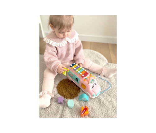 WOOPIE BABY Samochodzik Muzyczny Sorter z Cymbałkami Różowy