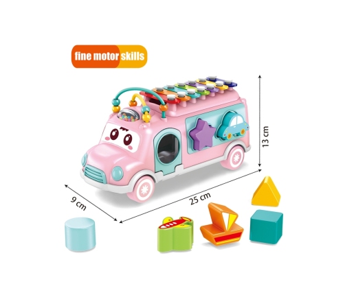 WOOPIE BABY Samochodzik Muzyczny Sorter z Cymbałkami Różowy