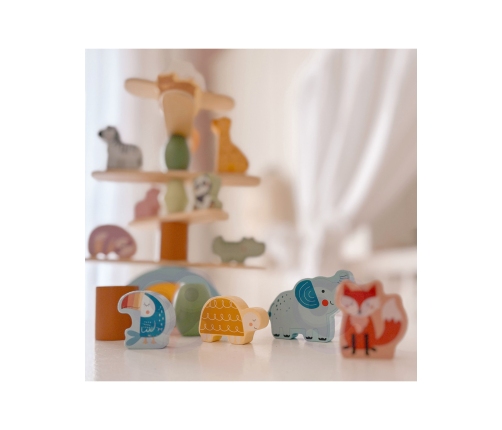 WOOPIE GREEN Balansujące Drewniane Zwierzęta Układanka w Stosy FSC