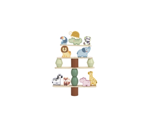 WOOPIE GREEN Balansujące Drewniane Zwierzęta Układanka w Stosy FSC