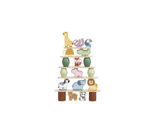 WOOPIE GREEN Balansujące Drewniane Zwierzęta Układanka w Stosy FSC