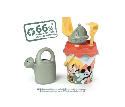 SMOBY GREEN Wiaderko z Akcesoriami do Piasku i Konewką z Bioplastiku