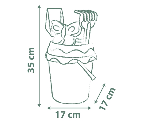 SMOBY GREEN Wiaderko z Akcesoriami do Piasku i Konewką z Bioplastiku