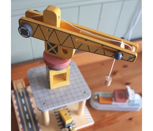 TOOKY TOY Dźwig Portowy Drewniany Zestaw