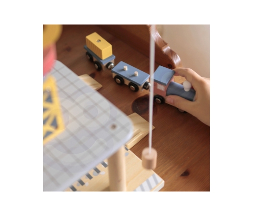 TOOKY TOY Dźwig Portowy Drewniany Zestaw