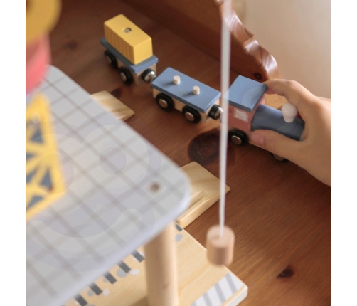 TOOKY TOY Dźwig Portowy Drewniany Zestaw