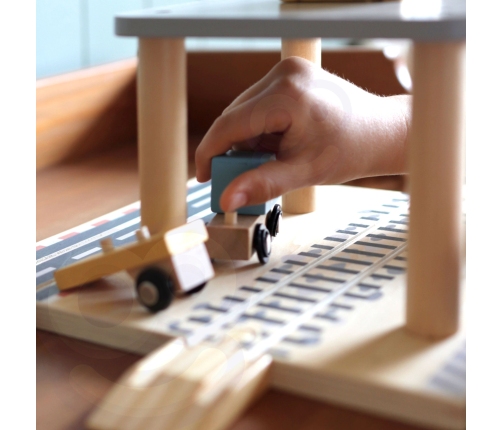 TOOKY TOY Dźwig Portowy Drewniany Zestaw