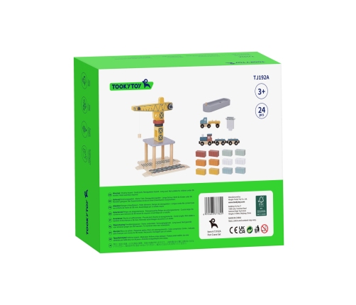 TOOKY TOY Dźwig Portowy Drewniany Zestaw
