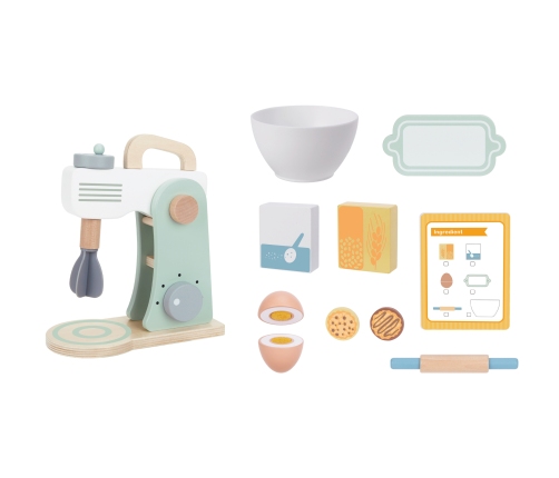 TOOKY TOY Mikser Drewniany Pastelowy Zestaw Akcesoria