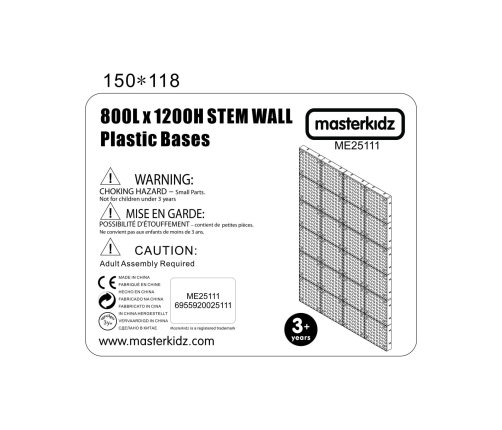 MASTERKIDZ Panel Ścienny Tablica Naukowa Kreatywna STEM 120x80 cm Bez Panelu Montażowego