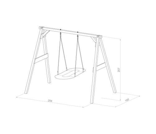 AXI Huśtawka Drewniana Roxy Nest Brązowa