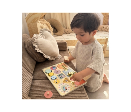 TOOKY TOY Tablica Manipulacyjna Zamki Zębatki Sorter Zegar