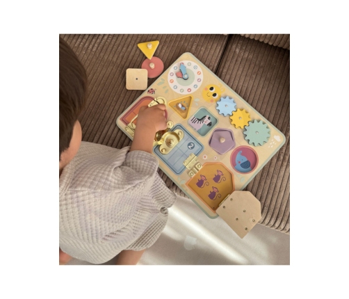 TOOKY TOY Tablica Manipulacyjna Zamki Zębatki Sorter Zegar