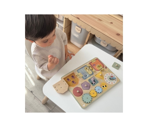 TOOKY TOY Tablica Manipulacyjna Zamki Zębatki Sorter Zegar
