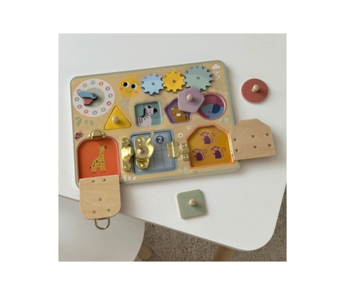 TOOKY TOY Tablica Manipulacyjna Zamki Zębatki Sorter Zegar